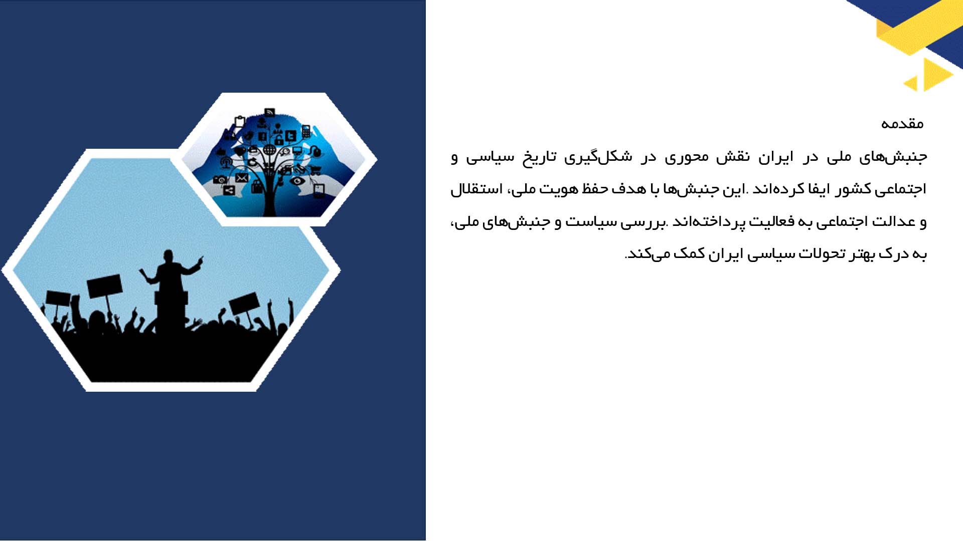 پاورپوینت در مورد سیاست و جنبش‌های ملی در ایران
